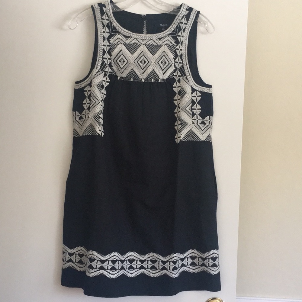 NWOT Madewell Blk Cotton Embroidered Dress. Sz XS. - Picture 6 of 7